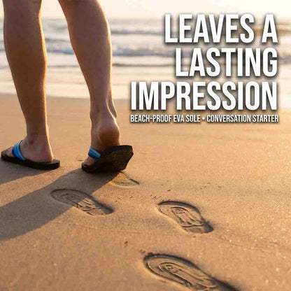 Person walking the beach leaving a Soleprint trail in the sand